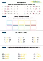 Aperçu - Apprentissages en autonomie - Entrainement tables de multiplications. - Page 2