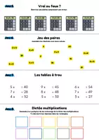 Aperçu - Apprentissages en autonomie - Entrainement tables de multiplications. - Page 3
