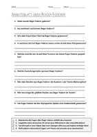 Vorschau - Arbeitsblätter - AB mit Fragen zum Thema "Roger Federer" + Lösungsblatt - Deckblatt