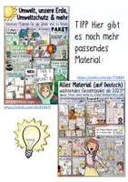 Vorschau - Mal- und Bastelvorlagen - 3D Welt basteln / Kreativ Infos sammeln - Umwelt #timeforclimateaction - Seite 1