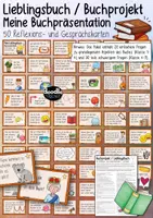 Vorschau - Aufgabenkarten - Buchvorstellung / Lieblingsbuch: 50 Reflexions- & Gesprächskarten - Deckblatt
