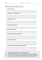 Vorschau - Arbeitsblätter - AB mit Fragen zum Thema "Fenster" + Lösungsblatt - Deckblatt