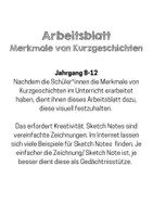 Vorschau - Unterrichtsreihen - Merkmale von Kurzgeschichten visuell - Deckblatt