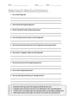 Vorschau - Arbeitsblätter - Lernplakat + AB mit Fragen zum Thema "Ella Fitzgerald" + Lösungsblatt + Mindmap + Infografik - Seite 1