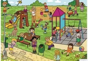 Vorschau - Arbeitsblätter - Wimmelbild | Spielplatz - Seite 1