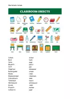 Vorschau - Arbeitsblätter - Wortschatz Schule / Klassenraum Vokabeln Aufgaben Lösung - Seite 2