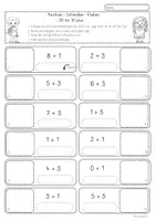 Vorschau - Arbeitsblätter - Mathe 1.Klasse ZR 10. ZR 20 Rechnen -Schneiden -Kleben - Muttertag/Valentinstag/Freundschaft - Seite 1