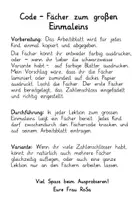 Vorschau - Arbeitsblätter - Großes Einmaleins Code - Fächer - Seite 1