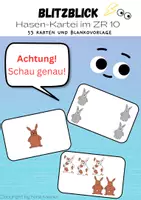 Vorschau - Bildkarten - Blitzblick im Zahlenraum 10 mit Hasen - Deckblatt