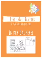 Vorschau - Arbeitsblätter - Lese-Mal-Blätter / 3-fach-differenziert / In der Bäckerei - Deckblatt