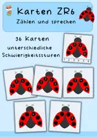 Vorschau - Fördermaterial/Inklusion - 36 Karten, ZR6, Zählen und sprechen, Marienkäfer - Deckblatt