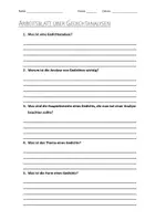 Vorschau - Arbeitsblätter - AB mit Fragen zum Thema "Gedichtanalyse" + Lösungsblatt - Deckblatt
