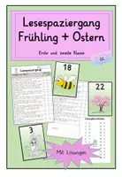 Vorschau - Arbeitsblätter - Lesespaziergang : Frühling und Ostern - Deckblatt