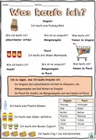Vista previa - Hojas de trabajo - Entrada de memoria "Was kaufe ich?" artículos indefinidos en acusativo - Productos en el supermercado - Alemán - página 1