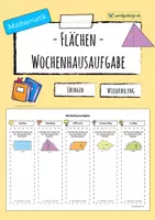Vorschau - Arbeitsblätter - Flächenberechnung - Übung / Hausaufgabe - Deckblatt