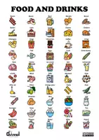 Vista previa - Hojas de trabajo - FOOD AND DRINK – Visual Dictionary & Word Search (50 Words) - página 1