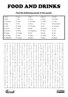Vista previa - Hojas de trabajo - FOOD AND DRINK – Visual Dictionary & Word Search (50 Words) - página 2