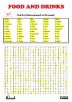 Vista previa - Hojas de trabajo - FOOD AND DRINK – Visual Dictionary & Word Search (50 Words) - página 3