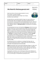 Vorschau - Arbeitsblätter - Musik und Werbung: Text, Fragen, Aufgaben - Seite 2