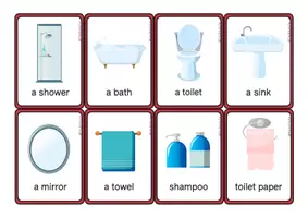 Aperçu - Jeux - My house - Furniture and rooms Flashcards - Page 1