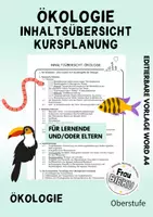 Vorschau - Unterrichtsreihen - Inhaltsübersicht Kursplanung Ökologie Biologie - Deckblatt