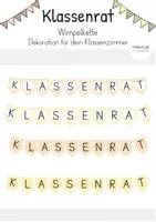 Vorschau - Poster - Wimpelkette Klassenrat (Girlande) Dekoration Wimpel - Deckblatt