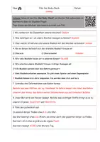 Vorschau - Arbeitsblätter - Fragen zum Film "Der Body-Check", Arbeitsblatt mit Lösung - Seite 1
