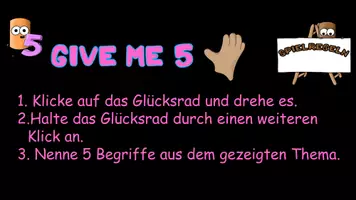 Vorschau - Spiele - Zufallsrad Give me 5 Topics in English - Seite 1