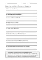 Vorschau - Arbeitsblätter - Lernplakat + AB mit Fragen zum Thema "Francisco Franco" + Lösungsblatt + Mindmap + Infografik - Deckblatt