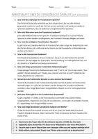 Vorschau - Arbeitsblätter - AB mit Fragen zum Thema "Französische Sprache" + Lösungsblatt - Seite 1