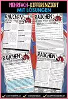Vorschau - Unterrichtsreihen - Die Atmung - Der Mensch | Infomaterial & Arbeitsblätter - Rauchen, Nikotin, Krebs, Asthma, Grippe, Interessante Fakten etc. - sofort einsetzbar - Seite 1