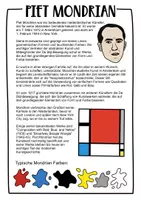 Vorschau - Arbeitsblätter - Piet Mondrian - Künstler Steckbrief & Malvorlagen - Seite 1