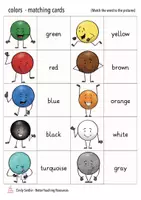 Vista previa - Juegos / Gamificación - colors American English ESL matching cards - página 1
