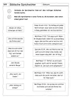 Vorschau - Stundenentwürfe - Sprichwörter, die ihren Ursprung in der Bibel haben (Teil 2) - Deckblatt