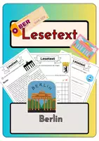 Vorschau - Arbeitsblätter - Leseverständnis (Leseverstehen) - Berlin + Lösungen (mit didaktischer Resverve) - Deckblatt