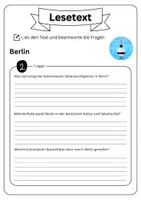 Vorschau - Arbeitsblätter - Leseverständnis (Leseverstehen) - Berlin + Lösungen (mit didaktischer Resverve) - Seite 3