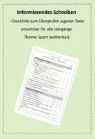 Vorschau - Arbeitsblätter - Informierendes Schreiben - Checkliste - Deckblatt