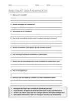 Vorschau - Arbeitsblätter - AB mit Fragen zum Thema "Fremdwort" + Lösungsblatt + Mindmap + Infografik - Deckblatt