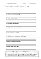 Vorschau - Arbeitsblätter - AB mit Fragen zum Thema "Freundschaft" + Lösungsblatt + Mindmap + Infografik - Deckblatt