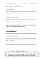 Vorschau - Arbeitsblätter - AB mit Fragen zum Thema "Frucht" + Lösungsblatt - Deckblatt