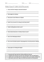 Vorschau - Arbeitsblätter - AB mit Fragen zum Thema "Frühling" + Lösungsblatt + Infografiken - Deckblatt