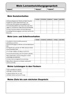 Vorschau - Arbeitsblätter - Vorbereitungsbogen Lernentwicklungsgespräch - Deckblatt