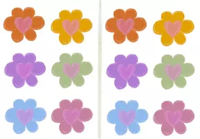 Vorschau - Mal- und Bastelvorlagen - Blumenkarte mit Herzen herstellen - Seite 1