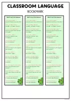Vorschau - Fördermaterial/Inklusion - Classroom Language Bookmark (English - German ) | Classroom Management - Seite 1