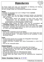 Vorschau - Mal- und Bastelvorlagen - Muttertag Vatertag Blumenherzen - Seite 1