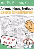 Vorschau - Unterrichtsreihen - Anlaute, Inlaute, Endlaute lokalisieren - von A bis Z - Wo hörst du ...? - Deckblatt
