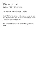 Vorschau - Spiele - Bingo zum Ankreuzen Wörter, die auf -er enden - Seite 1