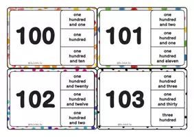 Aperçu - Jeux - Big numbers 100 to 10000 - Cartes à pince - The British Fox - Page 1