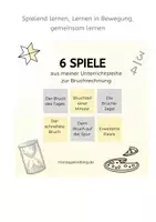 Vorschau - Arbeitsblätter - Spiele für die Bruchrechnung - sozial und in Bewegung - Deckblatt