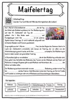 Vorschau - Stundenentwürfe - Maifeiertag - Tag der Arbeit Lückentext mit Wortspeicher - Deckblatt